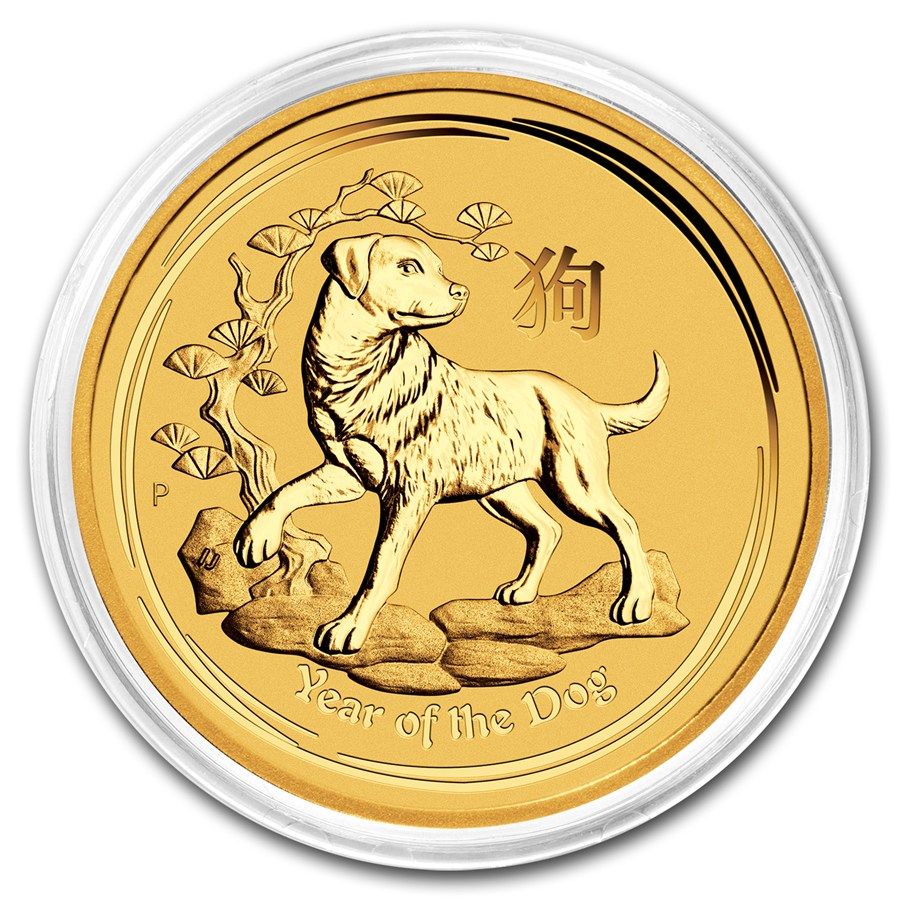 Zlatá minca Lunární série II - Rok Psa 2018, 1 oz