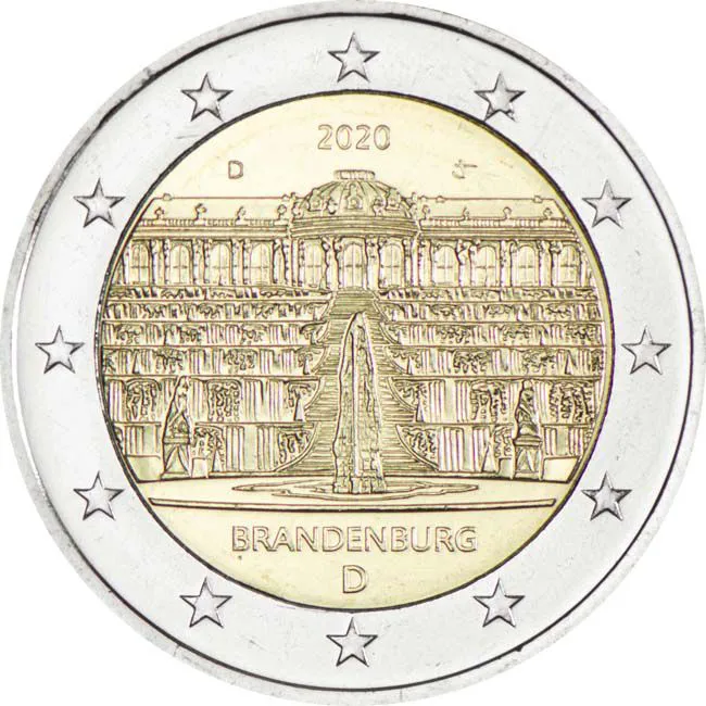 Braniborsko - Zámek Sanssouci - D, CuNi