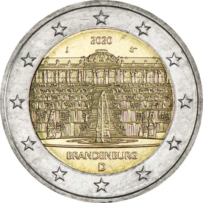 Braniborsko - Zámek Sanssouci - J, CuNi