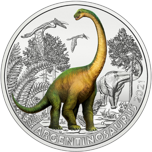 Stříbrná mince Argentinosaurus Huinculensis  